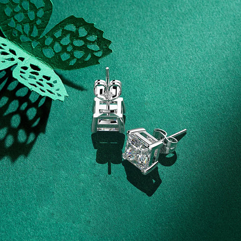 MJ-54 D Color Moissanite Lab Diamond Stud Earring For Women 925 Sterling Silver Wedding Engagement Ear Studs Jewelry